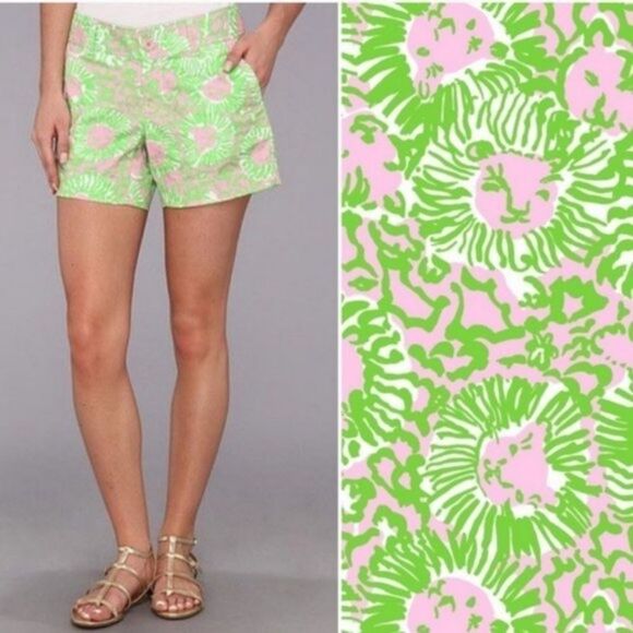 Lilly Pulitzer Pants - LILLY Pulitzer pink and‎ green Callahan shorts